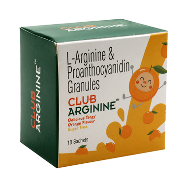 Zuiver Club Arginine Sachet (5gm Each) Delicious Tangy Orange Sugar Free