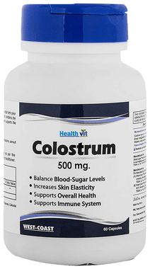 HealthVit Colostrum 500mg for Blood Sugar Balance, Skin Health & Immunity | Capsule