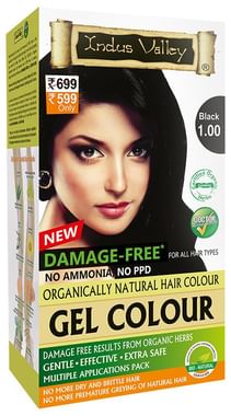 Indus Valley Organically Natural Hair Colour Gel Black: Buy box of 220 gm  Powder at best price in India | 1mg
