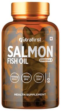 Nutrafirst Salmon Fish Oil with 1000mg of Omega 3 | For Eyes, Heart, Joint, Brain & Immunity | Capsule