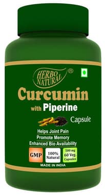 Herbo Natural Curcumin with Piperine 500mg Veg Capsule