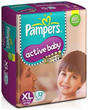 Pampers active baby 2025 xl size diapers