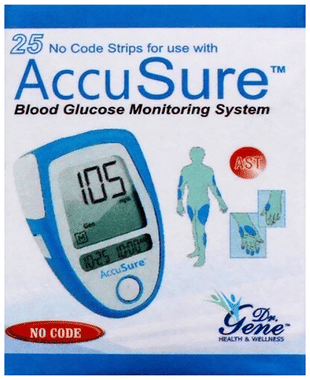 Dr. Gene Accusure Blood Glucose Test Strip (Only Strip)