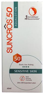 Suncros 50 Aqua Sunscreen SPF 50 | For Sensitive Skin | Non-Greasy Lotion