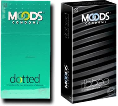 MOODS Combo Pack of Ribbed and Dotted Condoms (12 Pieces Each)