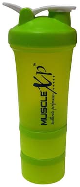 MuscleXP Advanced Stak Protein Shaker with Steel Ball Green & White MuscleXP Advanced Stak Protein Shaker with Steel Ball Green & White