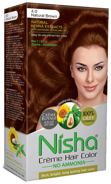 Nisha Creme Hair Color Natural Brown