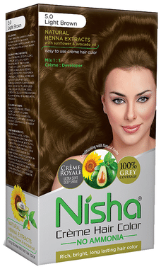 Nisha Creme Hair Color Chocolate Brown: Buy box of 120 gm Cream at best  price in India | 1mg