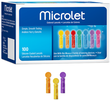 Microlet Colored Lancet (Only Lancets) | Silicone-coated | Diabetes Monitoring Devices