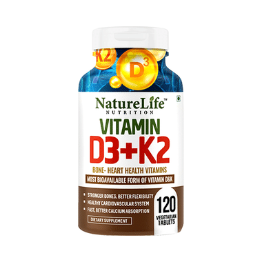 Nature Life Nutrition Vitamin D3+K2 Vegetarian Tablet