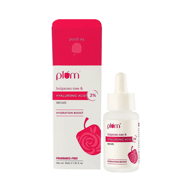 Plum Bulgarian Rose & Hyaluronic Acid 2% Mandarin & Vitamin C 15% Face Serum | Fragrance-Free | Glow Boost Face Care Product