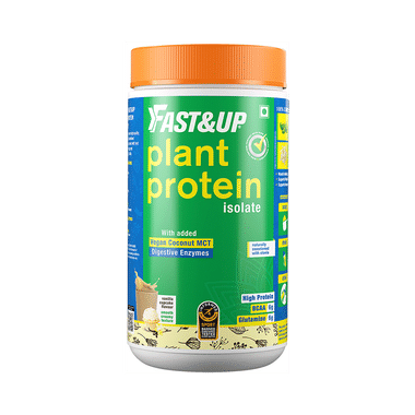 Fast&Up Plant Protein Isolate With Digestive Enzymes, 6g BCAA & 6g Glutamine | No Added Sugar | Flavour Vanilla Cupcake