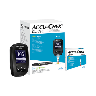 Accu-Chek Guide Wireless Blood Glucose Monitoring System Glucometer with 10 Test Strips Free | Diabetes Monitoring Devices | Blood Glucose Monitors