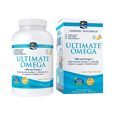 Nordic Naturals Ultimate High-Intensity Omega 3 1280mg Soft Gels For Healthy Heart, Brain Health And Optimal Wellness Lemon