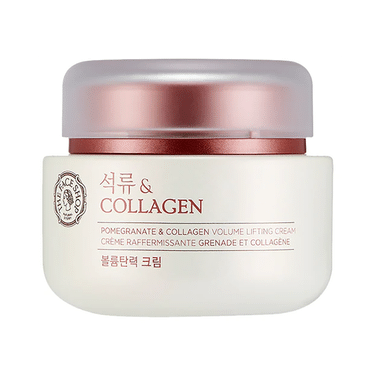 The Face Shop Pomegranate And Collagen Volume Lifting Cream, Day & Night Moisturizer With 10% Marine Collagen & Pomegranate Extracts