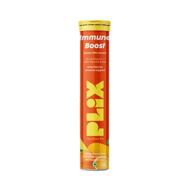 Plix Life Vitamin C 1000mg Amla+Zinc Effervescent Tablet (15 Each) Orange