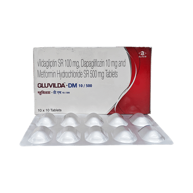 Gluvilda DM 10mg/500mg/100mg Tablet
