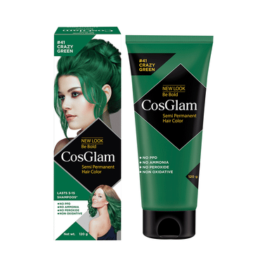 CosGlam Semi Permanent Hair Color | PPD & Ammonia Free | Crazy Green