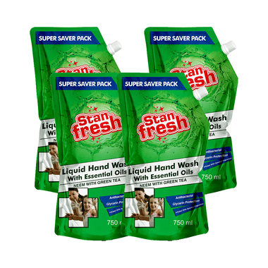 Stanfresh Liquid Handwash With Essential Oil (750ml Each) Neem With Green Tea