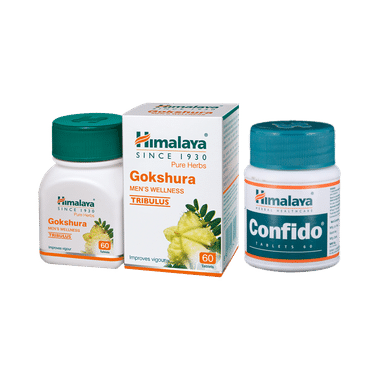 Combo Pack of Himalaya Confido Tablet & Himalaya Wellness Pure Herbs Gokshura Tablet (60 Each)