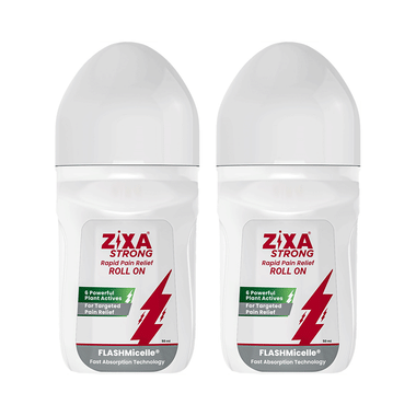 ZIXA Strong Fast Acting Pain Relief Roll On |Dual action | Heals Back Pain, Muscle Pain, Knee Pain, Joint Pain & Headache (50ml Each)