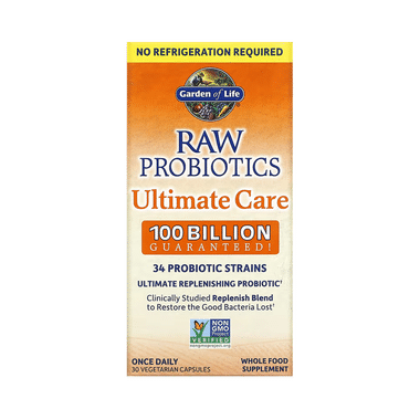 Garden of Life Raw Probiotics Ultimate Care 34 Probiotic Strains Vegetarian Capsules