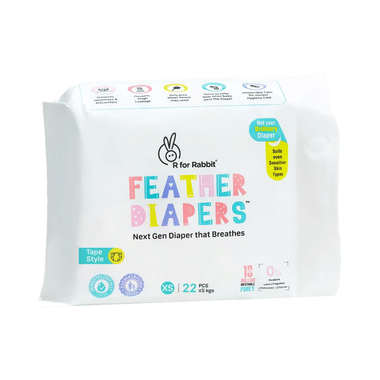 R For Rabbit Feather Tape Style Diapers XS (22 Each)