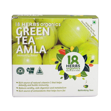 18 Herbs Organics Green Tea Bag (1.25gm Each) With Amla