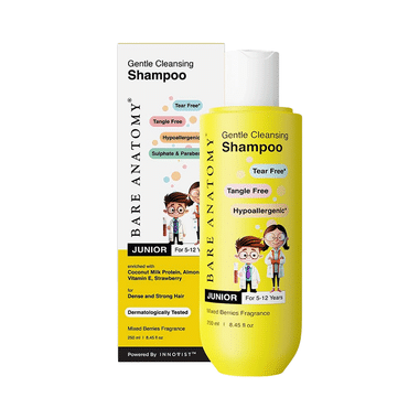 Bare Anatomy Junior Gentle Cleansing Shampoo For Kids | Tear Free & Hypoallergenic pH 5.5  Shampoo Junior