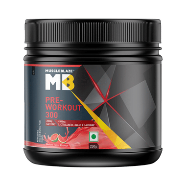 MuscleBlaze MB Pre-Workout 300 | With Citrulline & Arginine | For Energy & Recovery | Melon Twist Powder