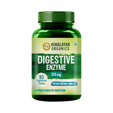 Himalayan Organics Digestive Enzyme 375mg with Bromelain & Papain | Supports Digestion and Better Absorption | Veg Tablet