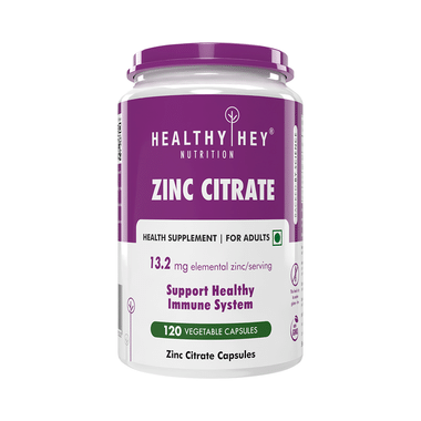 HealthyHey Nutrition Zinc Citrate 13.2mg Vegetable Capsule