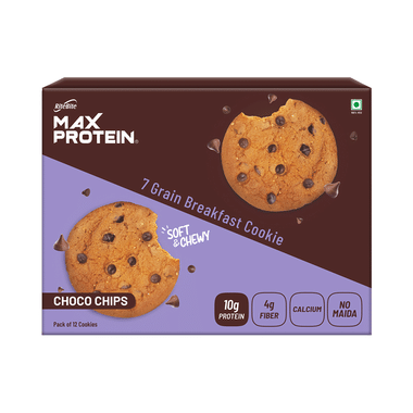 RiteBite Choco Chip Max Protein Cookie With 10g Protein And 4g Fiber (55gm Each)