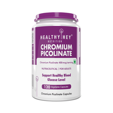 HealthyHey Nutrition Chromium Picolinate 400mcg | Veg Capsule For Healthy Blood Glucose Levels