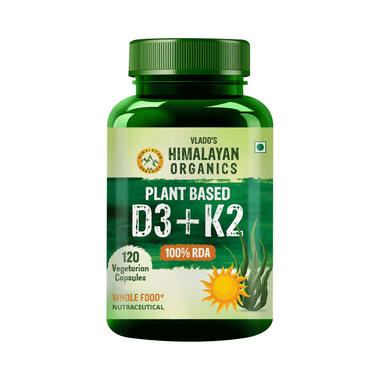 Vlado's Himalayan Organics Plant Based D3 + K2 Vegetarian Capsule