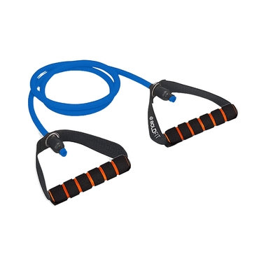 Boldfit Resistance Tube with Foam Handles, Door Anchor for Exercise & Stretching Blue 20kg