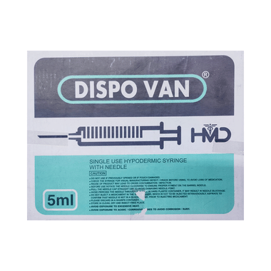 Dispovan Syringe 5ml With Needle 24G