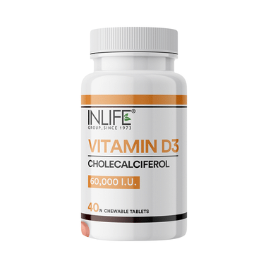 Inlife  Vitamin D3 60000 IU Cholecalciferol  Chewable Tablet