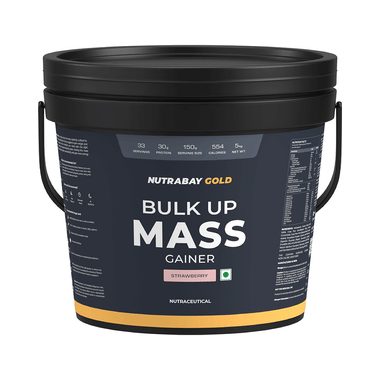 Nutrabay Gold Bulk Up Mass Gainer Powder Strawberry