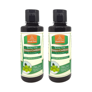 Khadi Pure Herbal Amla Shampoo+Conditoner (210ml Each)