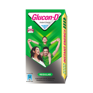 Glucon-D With Glucose, Calcium, Vitamin C & Sucrose | Flavour Regular