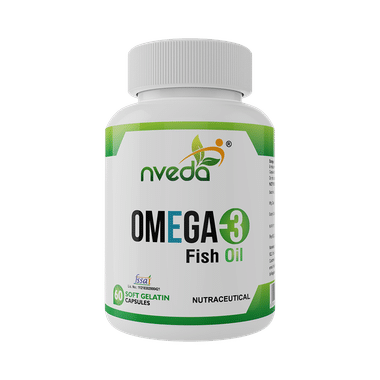 Nveda Omega 3 With EPA & DHA For Heart, Brain & Joint Health | Soft Gelatin Capsule