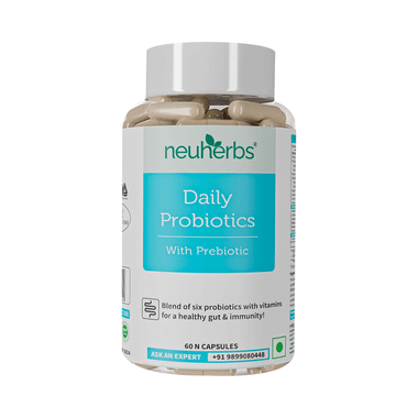 Neuherbs Daily Probiotics with Prebiotic for Gut Health & Immunity | Capsule