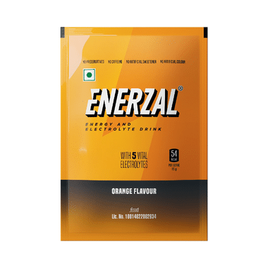 Enerzal Enerzal Energy & Electrolyte Drink With 5 Vital Electrolytes | For Stomach Care | Flavour Powder Orange