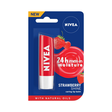 Nivea Lip Balm With Natural Oils | Strawberry Shine