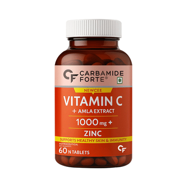 Carbamide Forte Vitamin C from Amla Extract 1000mg | With Zinc for Healthy Skin & Immunity | Tablet