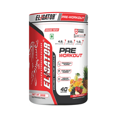 Eligator Pre Workout Powder Fruit Punch