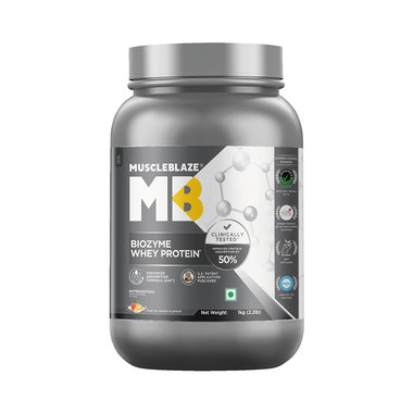 MuscleBlaze Flavour | Biozyme Whey Protein | Powder For Muscle Gain | Improves Protein Absorption By 50% Magical Mango