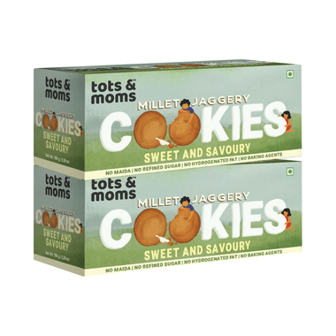 Tots And Moms Millet Jaggery Cookies (150gm Each) Sweet & Savory