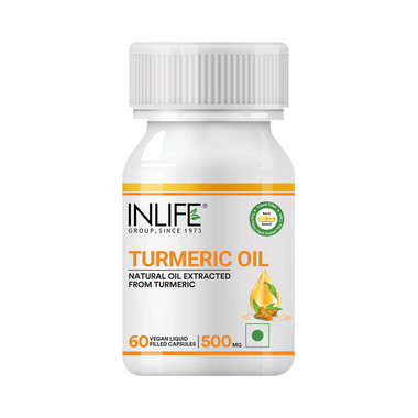 Inlife Turmeric Oil 500mg Vegan Liquid Filled Capsule